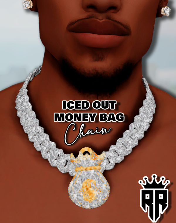 Mix DoubleRR Iced Out Moneybag Chain by simsfinds - The Sims 4 Custom Content