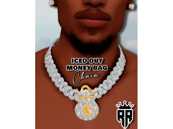 Mix DoubleRR Iced Out Moneybag Chain - The Sims 4 Custom Content