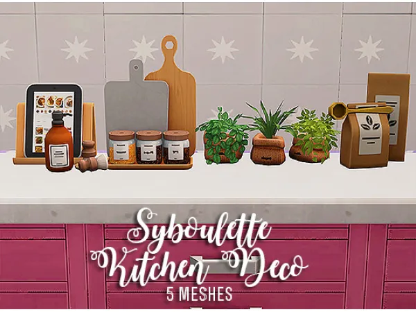 [ ] 4t2 syboulette kitchen deco 5 meshes by linacheries - The Sims 2 Custom Content