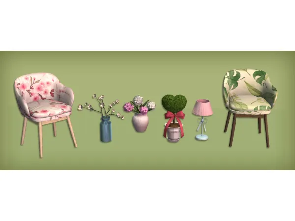jacky93sims Flowers Chair Set for - The Sims 2 Custom Content