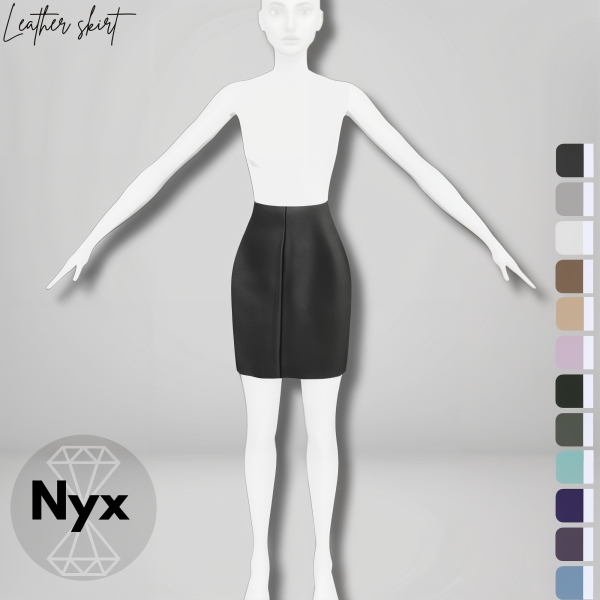 Alpha Leather high waist skirt by nyx_sims - The Sims 4 Custom Content