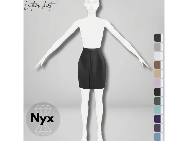 Alpha Leather high waist skirt - The Sims 4 Custom Content