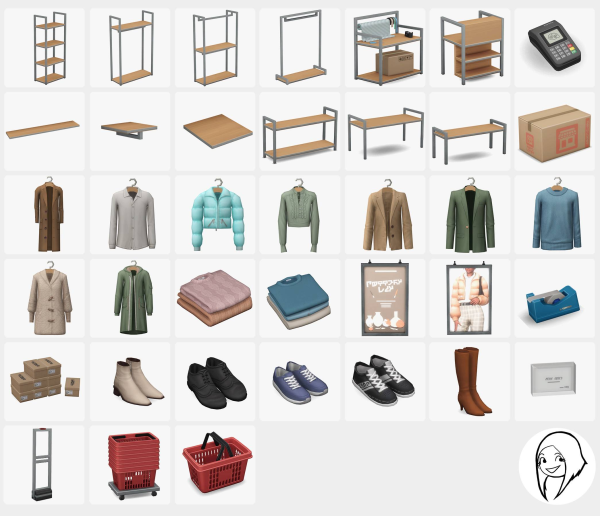 Maxis Match Retail Therapy set (2025) by simsfinds - The Sims 4 Custom Content