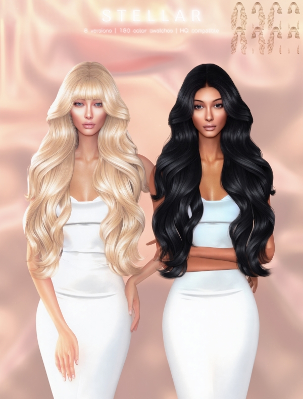 Alpha Stellar Hairstyle by greenteahoney - The Sims 4 Custom Content