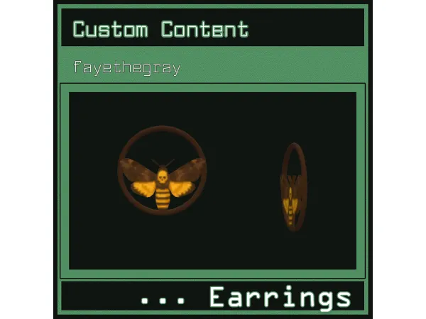 Alpha death moth hoop earrings by FayetheGray - The Sims 4 Custom Content
