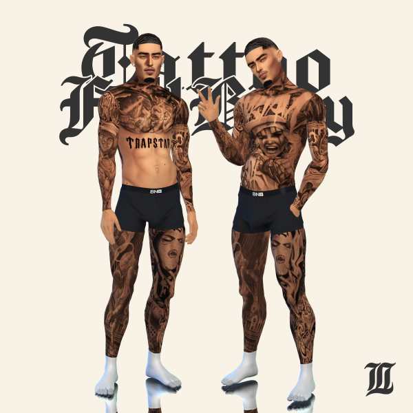 Mix Tattoo Style Full Body by lamiragesims4 - The Sims 4 Custom Content