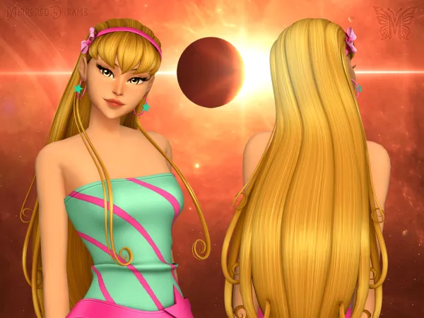 Maxis Match Stella Winx Hair Earring Tiara - The Sims 4 Custom Content