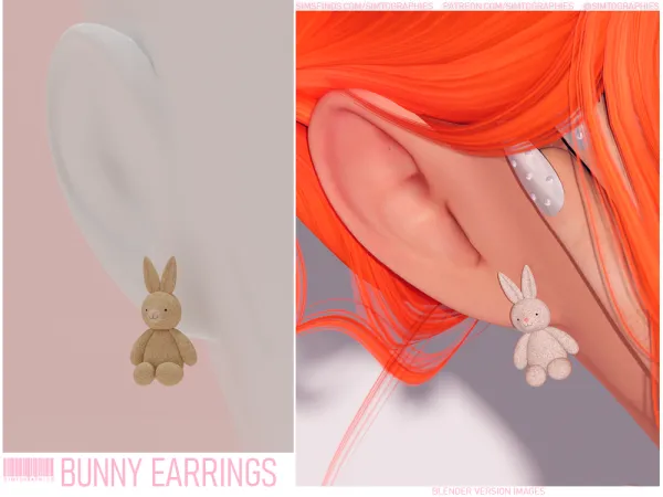 Alpha Bunny Earrings - The Sims 4 Custom Content