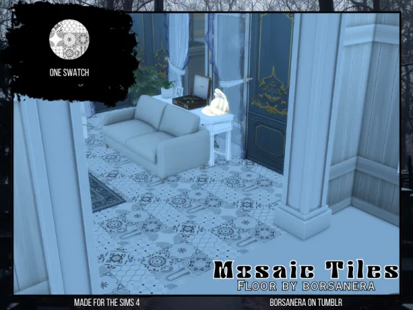 Alpha Mosaic Tiles by borsanera - The Sims 4 Custom Content