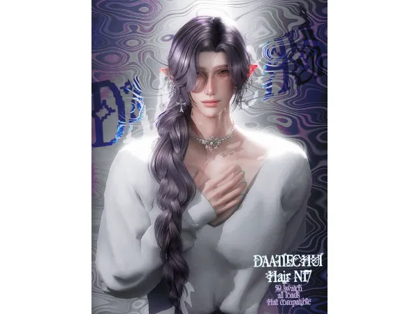 Alpha DAATIECHUI Hair 17 - The Sims 4 Custom Content