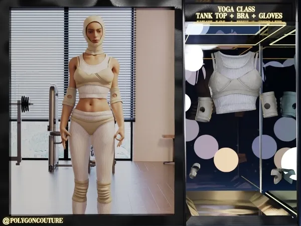 Alpha Yoga class Top set - The Sims 4 Custom Content