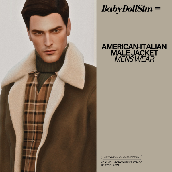 Maxis Match MENSWEAR AMERICAN ITALIAN MALE JACKET by simsfinds - The Sims 4 Custom Content