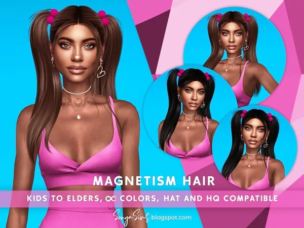 Alpha Magnetism Hair (A) SIMSFINDS - The Sims 4 Custom Content
