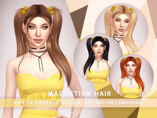 Alpha Magnetism Hair (B) SIMSFINDS - The Sims 4 Custom Content