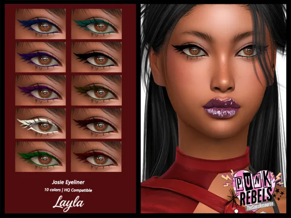Alpha tsr Punk Rebels Josie Eyeliner - The Sims 4 Custom Content