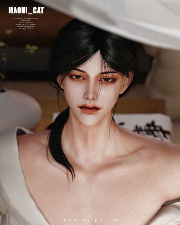 Alpha Maoni cat HAIR No45 by simsfinds - The Sims 4 Custom Content