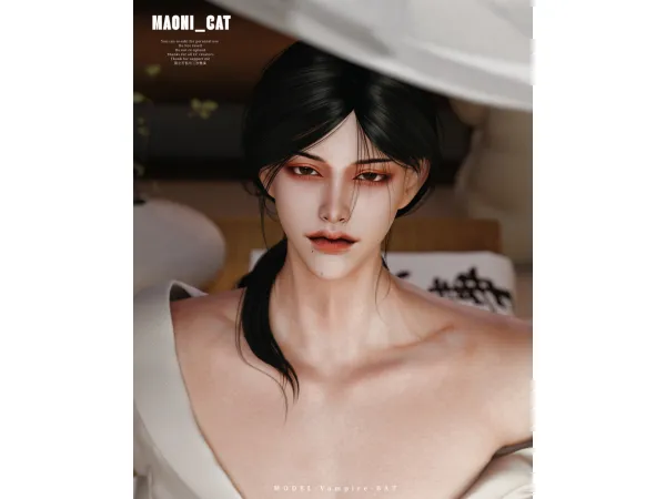 Alpha Maoni cat HAIR No45 by Maonicat - The Sims 4 Custom Content