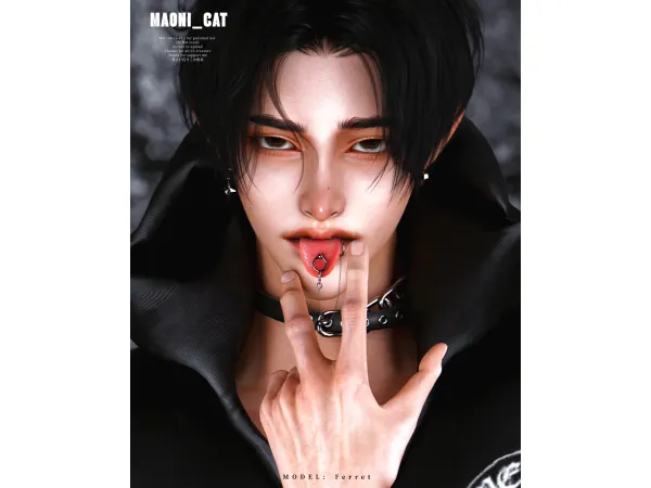 Alpha Maoni_cat Implicated tongue nail by Maonicat - The Sims 4 Custom Content