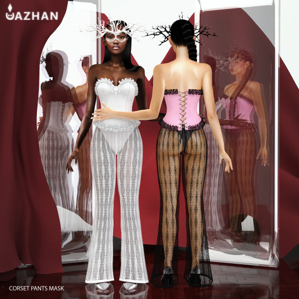 Alpha [LACE OUTFIT GEM MASK] by simsfinds - The Sims 4 Custom Content