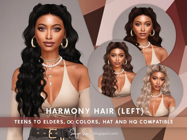 Alpha Harmony Hair LEFT - The Sims 4 Custom Content