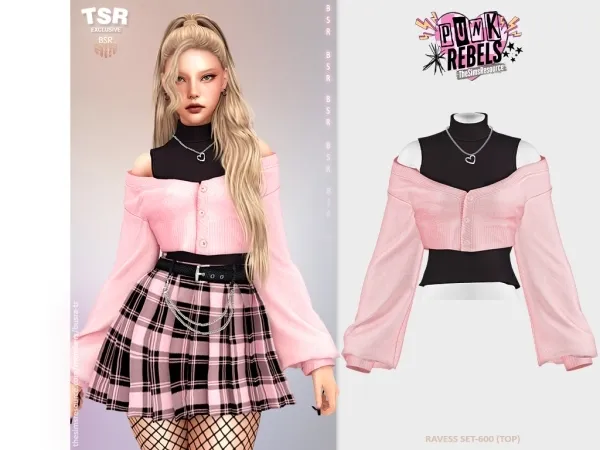 Alpha RAVESS SET 600 (TOP) BD1531 by busratr - The Sims 4 Custom Content