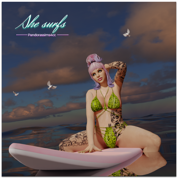 Mix She surfs by pandorassims4cc - The Sims 4 Custom Content