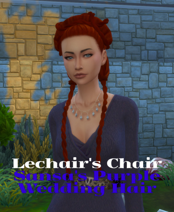 Maxis Match Sansa Stark Game Of Thrones Season 4 Purple Wedding Hairstyle by simsfinds - The Sims 4 Custom Content