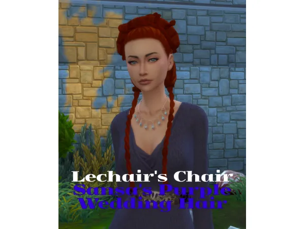 Maxis Match Sansa Stark Game Of Thrones Season 4 Purple Wedding Hairstyle by lechairschair - The Sims 4 Custom Content