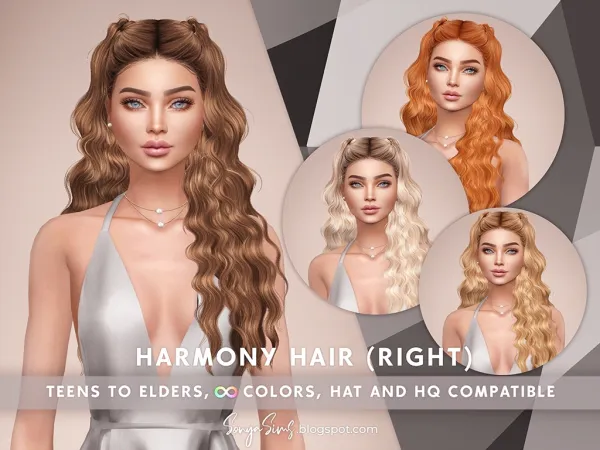 Alpha Harmony Hair RIGHT - The Sims 4 Custom Content
