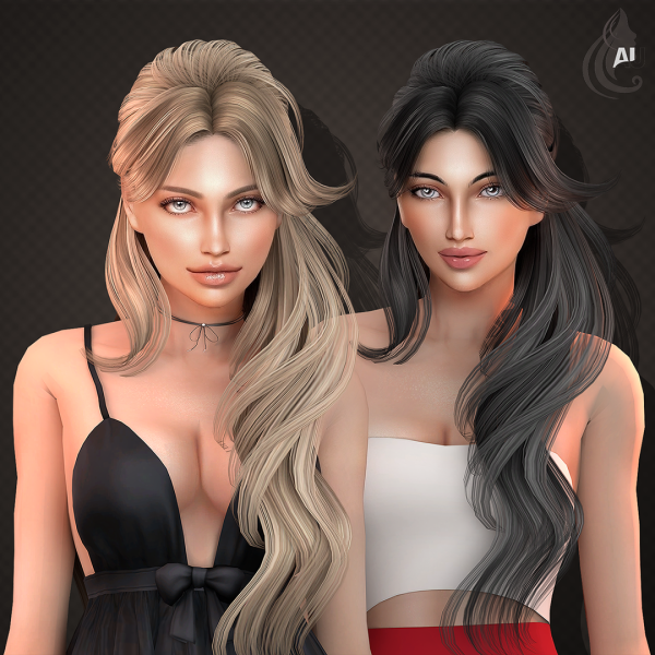 Alpha SERANA SKYSIMS REMASTERED HAIRSTYLE by aurum - The Sims 4 Custom Content
