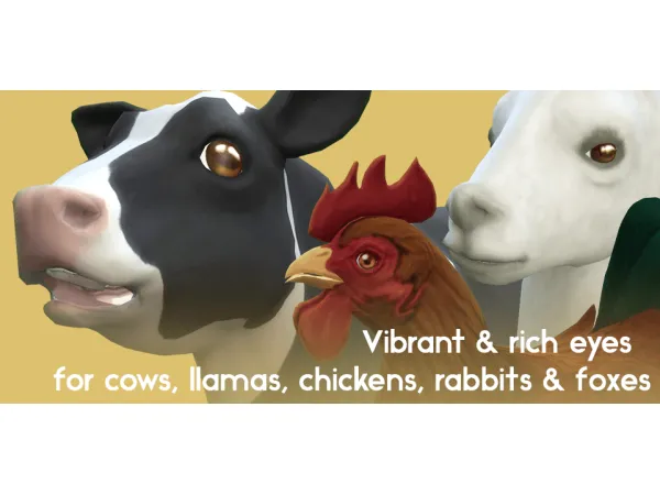Sims 4 Mix Mods para Pets CC: Boreal Vibrance OATS - Default Cottage Living Animal Eyes By GaymerBorealis