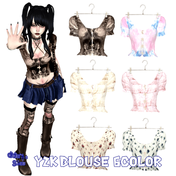 Alpha C Y2K blouse 6color By by simsfinds - The Sims 4 Custom Content