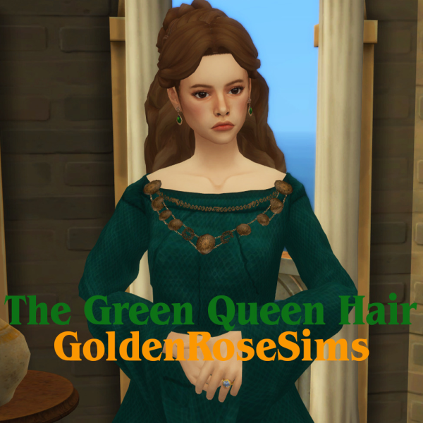 Maxis Match TheGreenQueenHair by simsfinds - The Sims 4 Custom Content