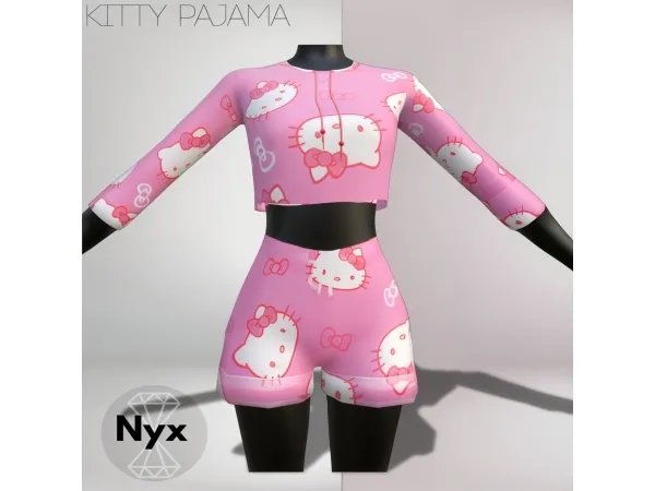 Alpha Hello kitty pajama - The Sims 4 Custom Content