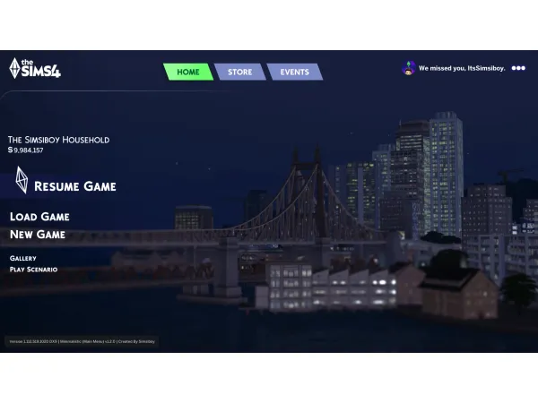 Mix Minimalistic Main Menu by Simsiboy - The Sims 4 Custom Content