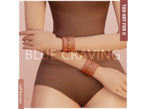 Alpha Blue Craving Cuff Bracelets - The Sims 4 Custom Content
