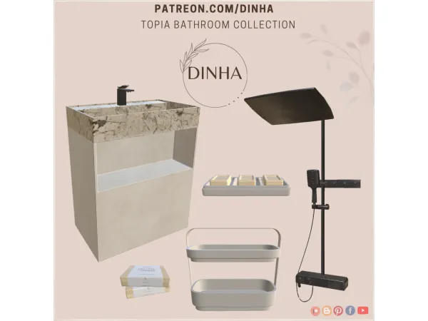 Alpha Topia Bathroom Collection - The Sims 4 Custom Content