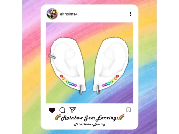 PRIDE Earrings by Aithsims4