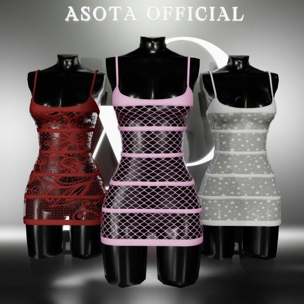 Alpha [ASOTA OFFICIAL] Carlyn Short Dress by asotaofficial - The Sims 4 Custom Content
