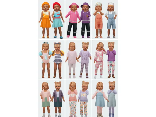 Maxis Match Toddler Twins Lookbook by Powluna - The Sims 4 Custom Content
