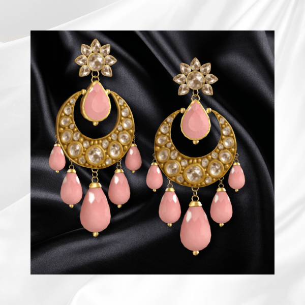 Alpha Pink Chandbali Earring by simsfinds - The Sims 4 Custom Content