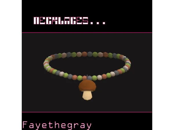 Maxis Match beaded mushroom choker by FayetheGray - The Sims 4 Custom Content