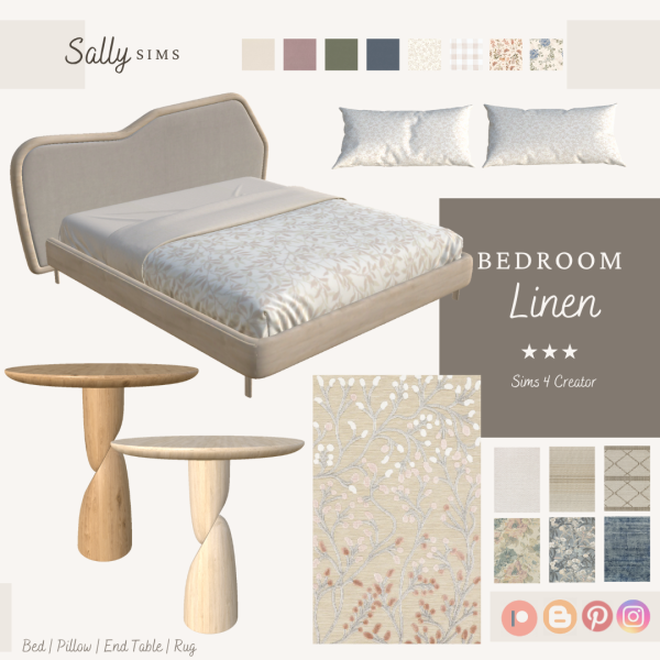 Alpha Bedroom LINEN by sally4sims - The Sims 4 Custom Content