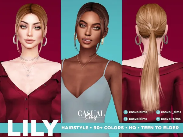 Alpha LILY HAIRSTYLE (FRONTAL STRANDS INCLUDED) by casualsims - The Sims 4 Custom Content