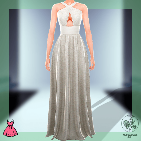 Alpha I SAID YES COLLECTION GOWN 29 by simsfinds - The Sims 4 Custom Content