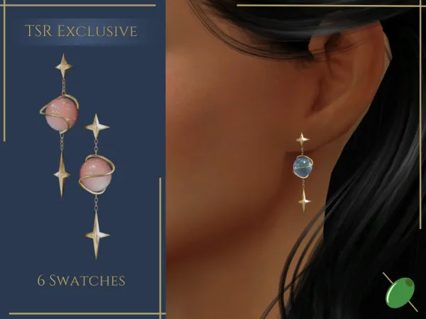 Mix Saturn Earrings - The Sims 4 Custom Content