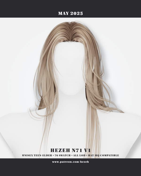 Alpha Hair_No71 V1 by simsfinds - The Sims 4 Custom Content