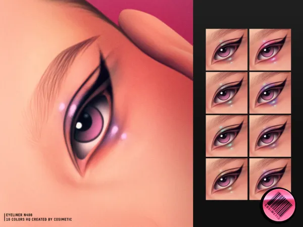 Maxis Match Glossy Eyeliner N408 by cosimetic - The Sims 4 Custom Content