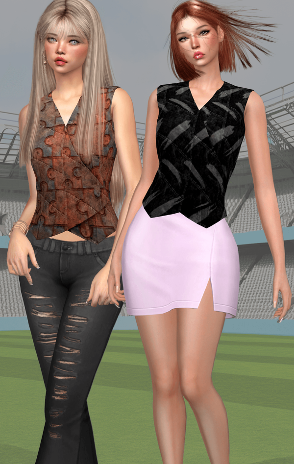 Alpha Waistcoat Fearless by simsfinds - The Sims 4 Custom Content