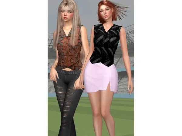 Alpha Waistcoat Fearless by JenniAnneJane - The Sims 4 Custom Content